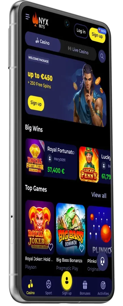 Nyxbets Casino op Mobiel