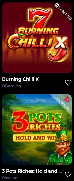 Spellen bij Nyxbets Casino